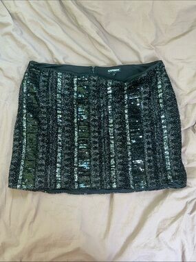Express Black Sequin Mini Skirt